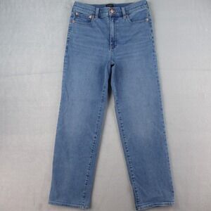J.Crew Stovepipe Jeans Womens 27 High Rise Straight Leg Blue Denim Stretch